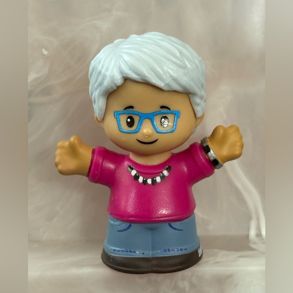 NWT Little People brand miniature play characters, character: older lady